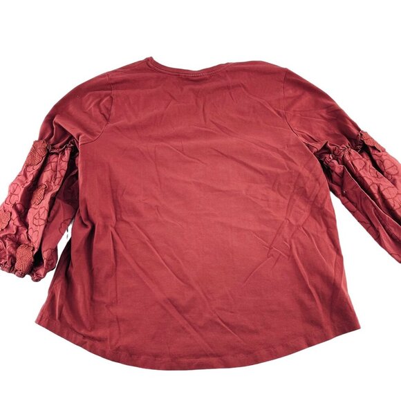 Chicos Womens Rust V-Neck Long Sleeve Top‎ Size XL 100% Cotton - Picture 5 of 6